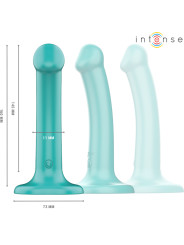 VIBRADOR KATIE CON VENTOSA 10 MODOS AZUL OSCURO REMOTO DE LA MARCA INTENSE FUN