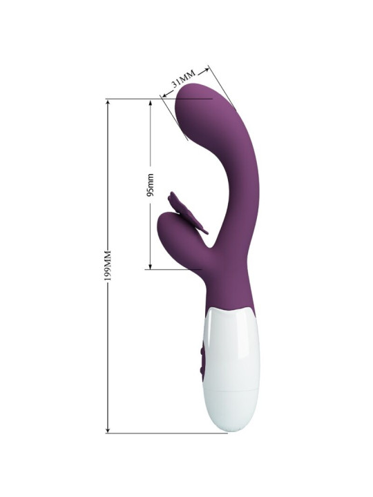 VIBRADOR RABBIT BUTTERFLY KISS ESTIMULADOR PUNTO G MORADO DE LA MARCA PRETTY LOVE FLIRTATION