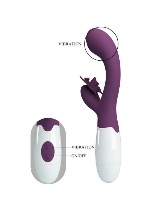 VIBRADOR RABBIT BUTTERFLY KISS ESTIMULADOR PUNTO G MORADO DE LA MARCA PRETTY LOVE FLIRTATION