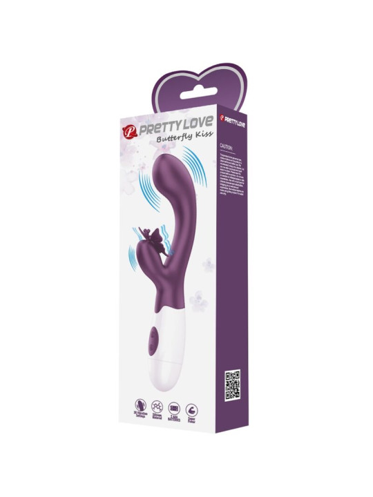 VIBRADOR RABBIT BUTTERFLY KISS ESTIMULADOR PUNTO G MORADO DE LA MARCA PRETTY LOVE FLIRTATION