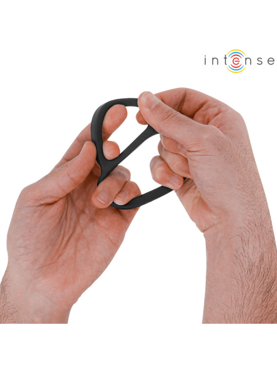 ANILLO DOBLE PARA PENE BOBBY SILICONA NEGRO INTENSE DE LA MARCA INTENSE COUPLES TOYS