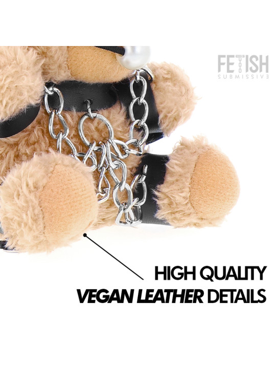 OSITO PELUCHE BDSM FOZZIE CON MORDAZA Y ARNÉS DE CUERO DE LA MARCA FETISH SUBMISSIVE REBEL TOYS