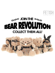 OSITO PELUCHE BDSM FOZZIE CON MORDAZA Y ARNÉS DE CUERO DE LA MARCA FETISH SUBMISSIVE REBEL TOYS