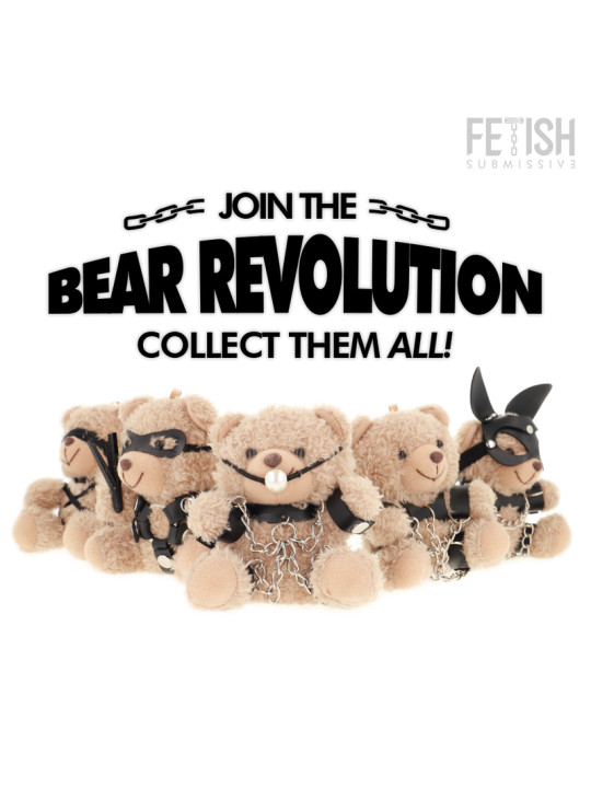 OSITO PELUCHE BDSM FOZZIE CON MORDAZA Y ARNÉS DE CUERO DE LA MARCA FETISH SUBMISSIVE REBEL TOYS