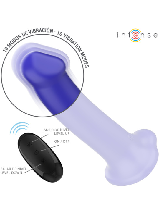 VIBRADOR VICTORIA CON VENTOSA 10 MODOS REMOTO AZUL OSCURO DE LA MARCA INTENSE FUN