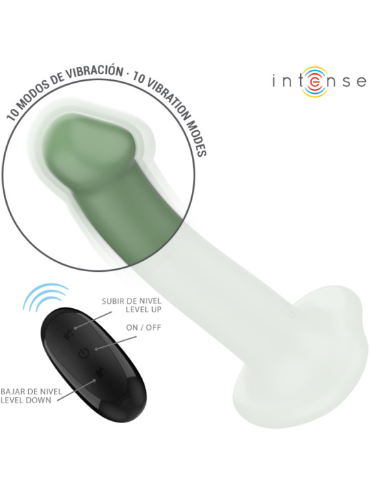 VIBRADOR BECCA CON VENTOSA 10 MODOS VERDE CONTROL REMOTO DE LA MARCA INTENSE FUN