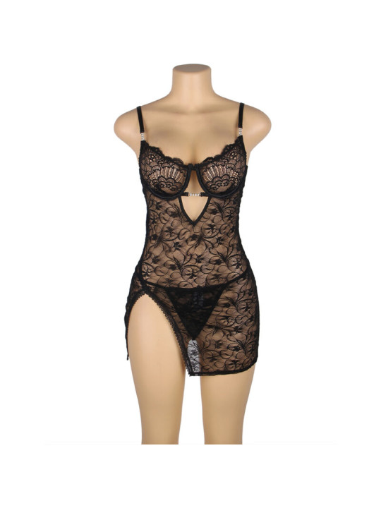 BABYDOLL DE ENCAJE NEGRO SUBBLIME TIRANTES AJUSTABLES S/M DE LA MARCA SUBBLIME BABYDOLLS