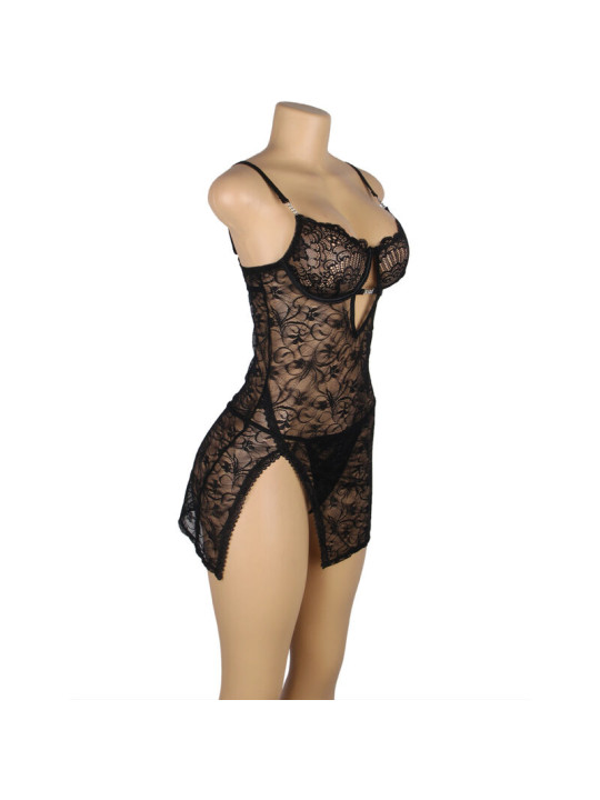 BABYDOLL DE ENCAJE NEGRO SUBBLIME TIRANTES AJUSTABLES S/M DE LA MARCA SUBBLIME BABYDOLLS