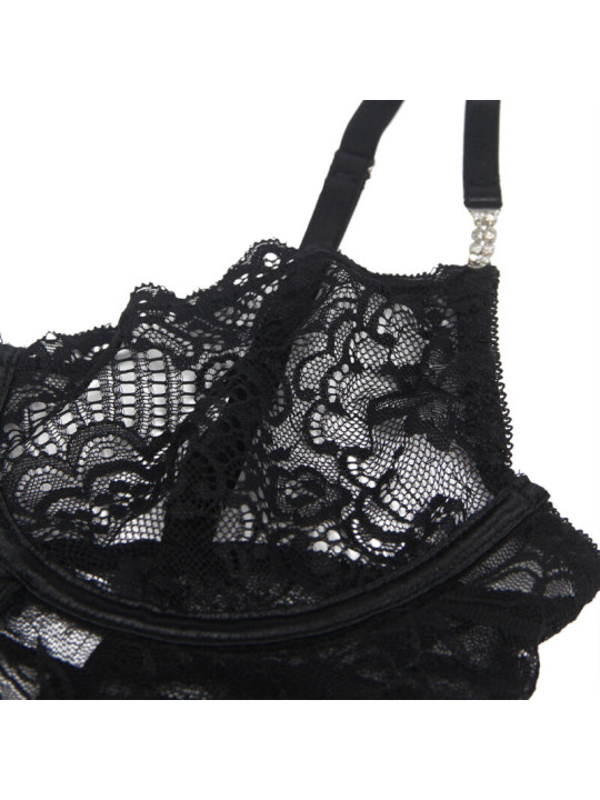 BABYDOLL DE ENCAJE NEGRO SUBBLIME TIRANTES AJUSTABLES S/M DE LA MARCA SUBBLIME BABYDOLLS