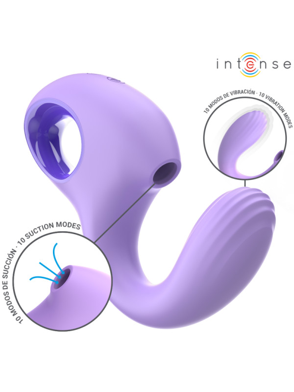 VIBRADOR BAXTER CON SUCCIÓN Y CONTROL REMOTO VIOLETA DE LA MARCA INTENSE FUN