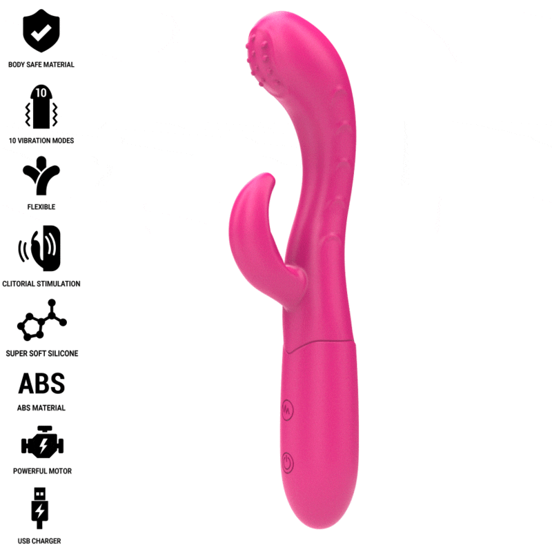 VIBRADOR AMARA CON LENGUA ESTIMULADORA Y 10 MODOS ROSA DE LA MARCA INTENSE FUN