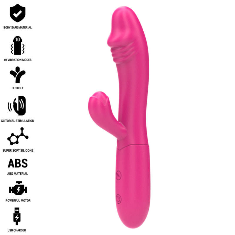VIBRADOR FLEXIBLE IVY CON LENGUA ESTIMULADORA Y 10 MODOS DE LA MARCA INTENSE FUN