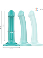 VIBRADOR KATIE CON VENTOSA 10 MODOS AZUL OSCURO REMOTO DE LA MARCA INTENSE FUN