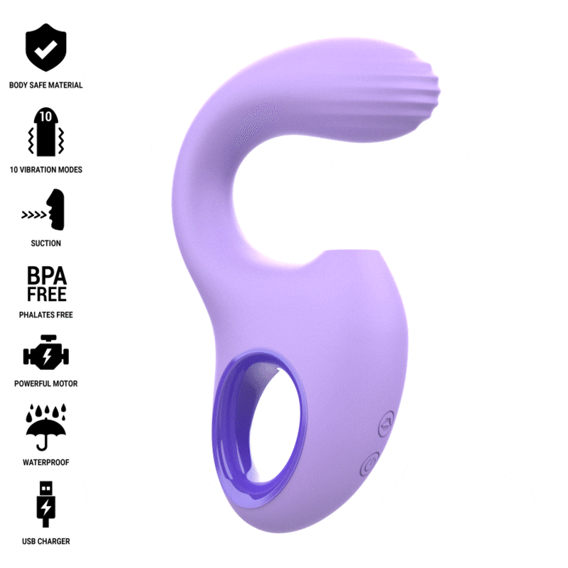 VIBRADOR BAXTER CON SUCCIÓN Y CONTROL REMOTO VIOLETA DE LA MARCA INTENSE FUN