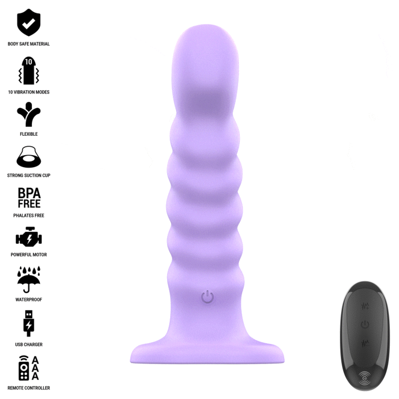 VIBRADOR BRENDA 10 VIBRACIONES CONTROL REMOTO MORADO DE LA MARCA INTENSE FUN