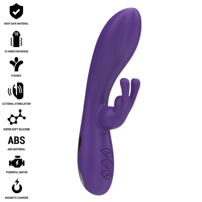 VIBRADOR RABBIT RANDALL 10 MODOS MORADO INTENSE DE LA MARCA INTENSE FUN