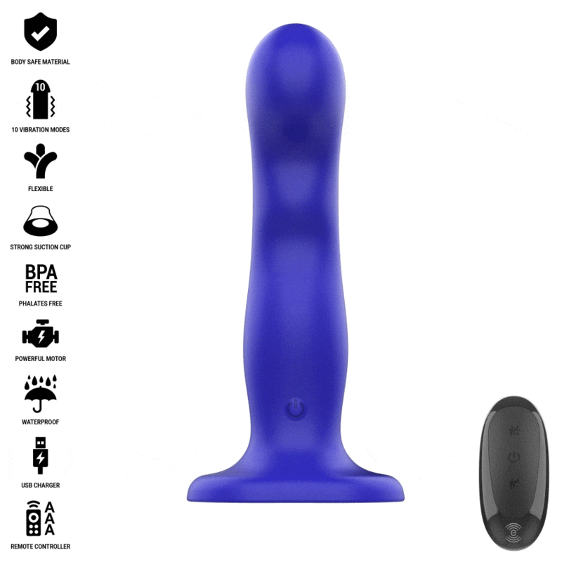 VIBRADOR CON VENTOSA Y CONTROL REMOTO INTENSE SHORTY AZUL DE LA MARCA INTENSE FUN
