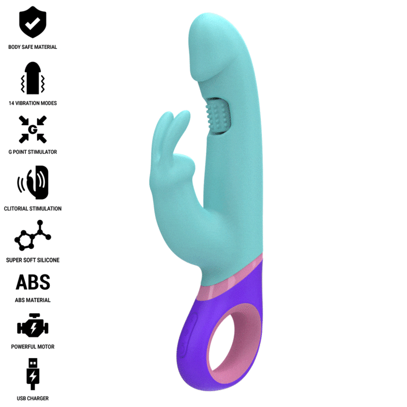 VIBRADOR RABBIT ROTATORIO PUNTO G AZUL INTENSE MÓNICA DE LA MARCA INTENSE FUN