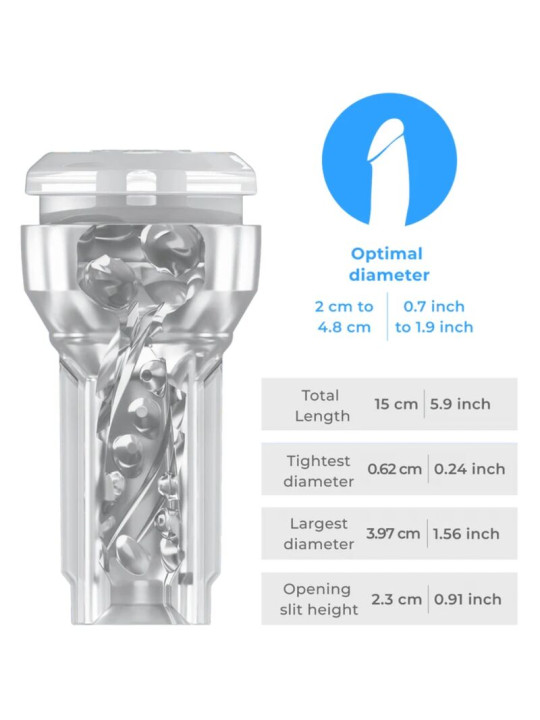 MASTURBADOR TRANSPARENTE KIIROO FEEL POCKET STROKER DE LA MARCA KIIROO