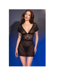 BABYDOLL NEGRO TRANSPARENTE CON ENCAJE Y TANGA CHILIROSE DE LA MARCA CHILIROSE BABYDOLLS