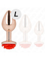 PLUG ANAL METÁLICO ROSA CON ROSA ROJA - KINK DE LA MARCA KINK PLEASURE PLUGS