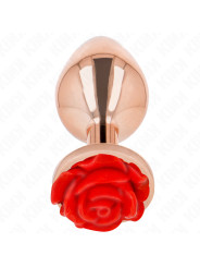 PLUG ANAL METÁLICO ROSA CON ROSA ROJA - KINK DE LA MARCA KINK PLEASURE PLUGS