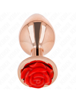 PLUG ANAL METÁLICO ROSA CON ROSA ROJA - KINK DE LA MARCA KINK PLEASURE PLUGS