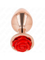 PLUG ANAL METÁLICO ROSA CON ROSA ROJA - KINK DE LA MARCA KINK PLEASURE PLUGS