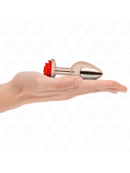 PLUG ANAL METÁLICO ROSA CON ROSA ROJA - KINK DE LA MARCA KINK PLEASURE PLUGS