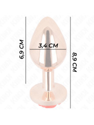 PLUG ANAL METÁLICO ROSA CON ROSA ROJA - KINK DE LA MARCA KINK PLEASURE PLUGS