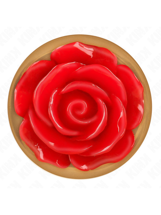 PLUG ANAL METÁLICO ROSA CON ROSA ROJA - KINK DE LA MARCA KINK PLEASURE PLUGS