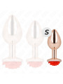 PLUG ANAL METÁLICO ROSA CON ROSA ROJA - KINK DE LA MARCA KINK PLEASURE PLUGS