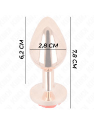 PLUG ANAL METÁLICO ROSA CON ROSA ROJA - KINK DE LA MARCA KINK PLEASURE PLUGS