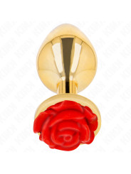 PLUG ANAL METÁLICO CON ROSA ROJA - TALLA L DE LA MARCA KINK PLEASURE PLUGS