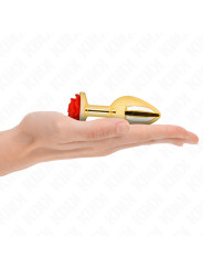 PLUG ANAL METÁLICO CON ROSA ROJA - TALLA M DE LA MARCA KINK PLEASURE PLUGS