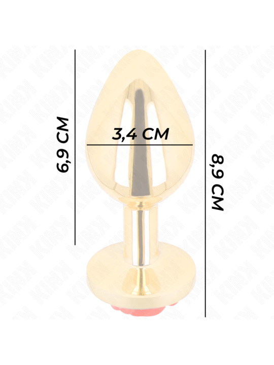 PLUG ANAL METÁLICO CON ROSA ROJA - TALLA M DE LA MARCA KINK PLEASURE PLUGS