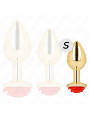 PLUG ANAL METÁLICO CON ROSA ROJA - TALLA S DE LA MARCA KINK PLEASURE PLUGS
