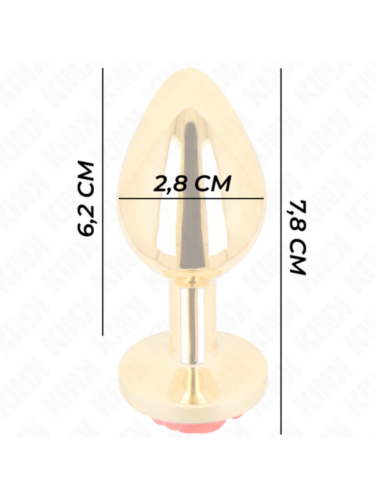 PLUG ANAL METÁLICO CON ROSA ROJA - TALLA S DE LA MARCA KINK PLEASURE PLUGS