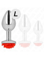 PLUG ANAL METÁLICO CON ROSA ROJA - TALLA L DE LA MARCA KINK PLEASURE PLUGS