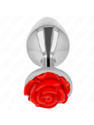 PLUG ANAL METÁLICO CON ROSA ROJA - TALLA L DE LA MARCA KINK PLEASURE PLUGS
