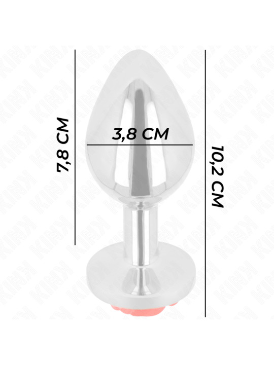 PLUG ANAL METÁLICO CON ROSA ROJA - TALLA L DE LA MARCA KINK PLEASURE PLUGS