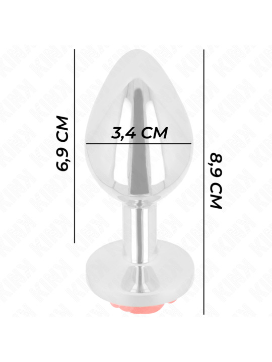 PLUG ANAL METÁLICO CON ROSA ROJA - TALLA M DE LA MARCA KINK PLEASURE PLUGS