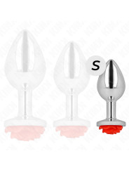 PLUG ANAL METÁLICO ROSA ROJA - TALLA S DE LA MARCA KINK PLEASURE PLUGS