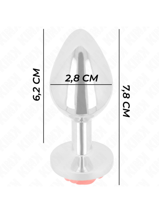 PLUG ANAL METÁLICO ROSA ROJA - TALLA S DE LA MARCA KINK PLEASURE PLUGS