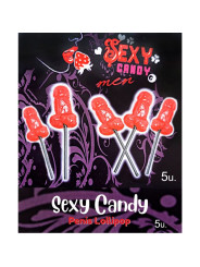 PIRULETAS FORMA PENE SABOR CEREZA - CAJA 5 UNIDADES DE LA MARCA DIABLO PICANTE