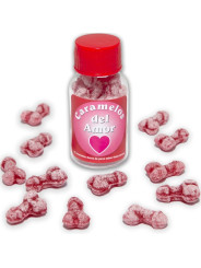 CARAMELOS DEL AMOR FORMA PENE SABOR FRESA Y CEREZA DE LA MARCA DIABLO PICANTE