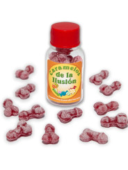 CARAMELOS PICANTES FORMA PENE SABOR FRESA Y CEREZA DE LA MARCA DIABLO PICANTE