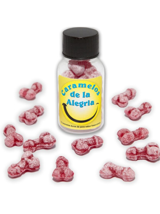 CARAMELOS PICANTES FORMA PENE SABOR FRESA Y CEREZA DE LA MARCA DIABLO PICANTE