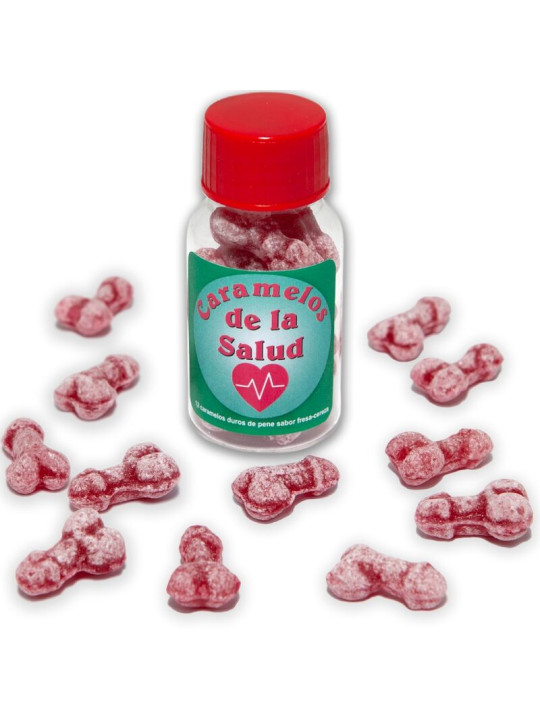CARAMELOS PICANTES FORMA PENE SABOR FRESA Y CEREZA DE LA MARCA DIABLO PICANTE