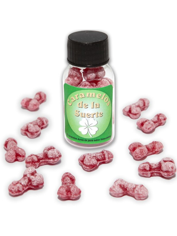 CARAMELOS DE LA SUERTE FORMA PENE SABOR FRESA/CEREZA DE LA MARCA DIABLO PICANTE